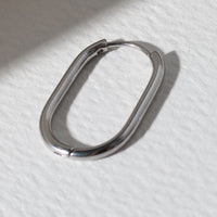 Thin Oval Hoops - Silver